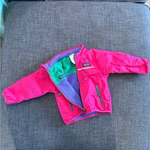Patagonia Kids' Pink Fleece with Green and Purple Interior